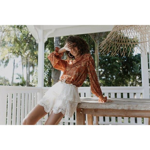 NEW SPELL & THE GYPSY AURORA FLORAL PRINTED BLOUSE - Picture 4 of 7